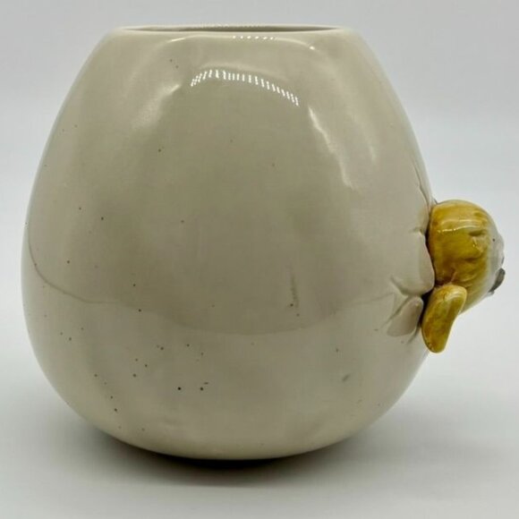 Vintage Fitz and Floyd Bird Hatching From Egg Vase Mug Ceramic Signed Dated 1977 - Picture 6 of 10